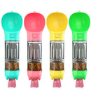Garrafa de água portátil para cachorro e gato, alimentador de comida, bebedor, dispensador de cocô. 3 em 1